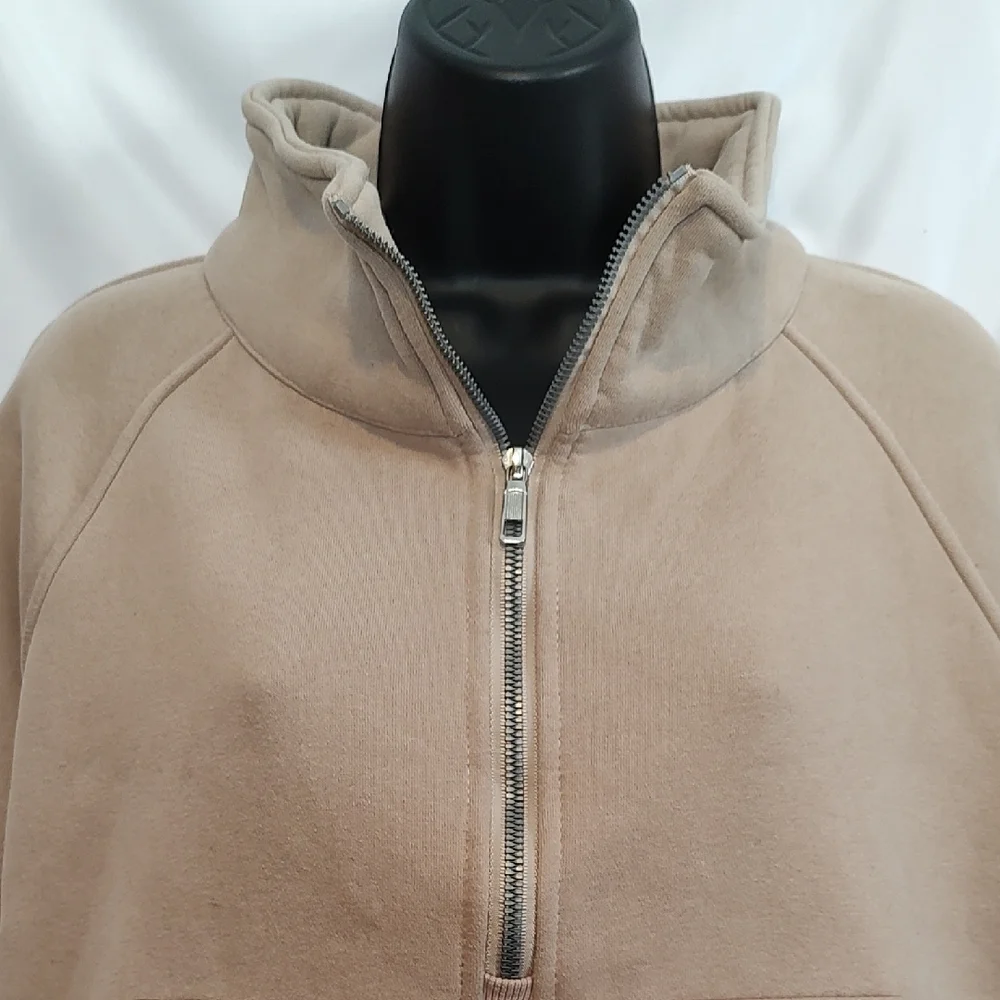 Women's Tan Half-Zip Sweater - Picture 4 of 7